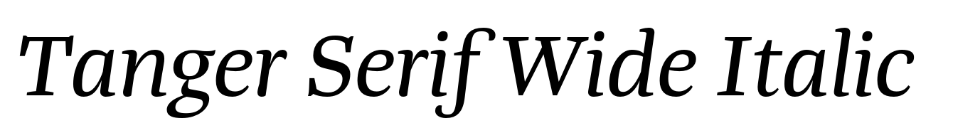 Tanger Serif Wide Italic